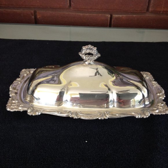Vintage Silverplated Butter Server with Glass Liner